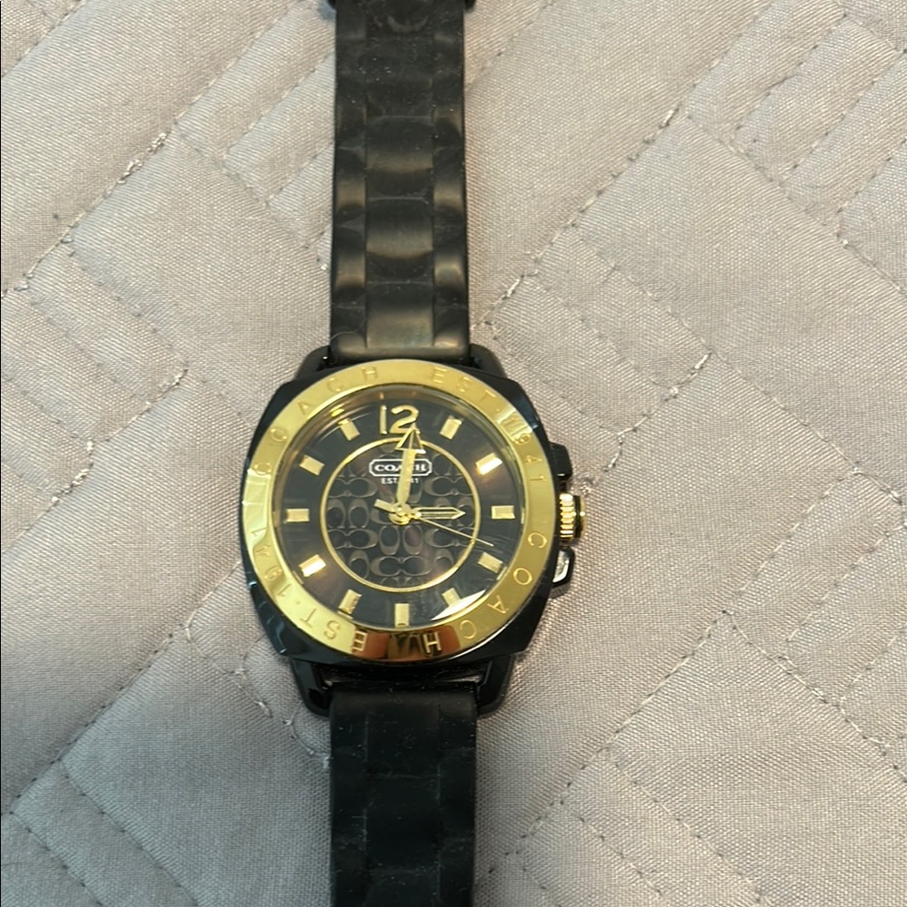 Coach Dual-Tone Black and Gold Watch
